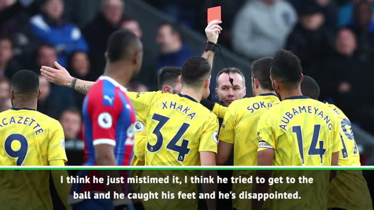 Aubameyang 'very disappointed' with sending off