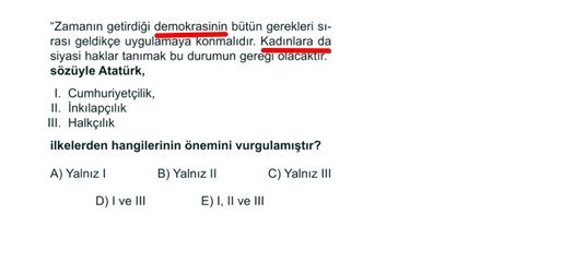 Sıradışı Analiz Yayınları TYT 3. Deneme Sınavı - Sosyal 5. Soru