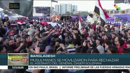 Protestan en Bangladesh contra el asesinato de Qassem Soleimani