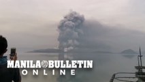 As of 7:30am, Taal Volcano is seen continuing spewing ashes