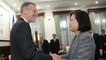 Taiwan’s re-elected president Tsai Ing-wen meets US and Japanese envoys to call for closer ties
