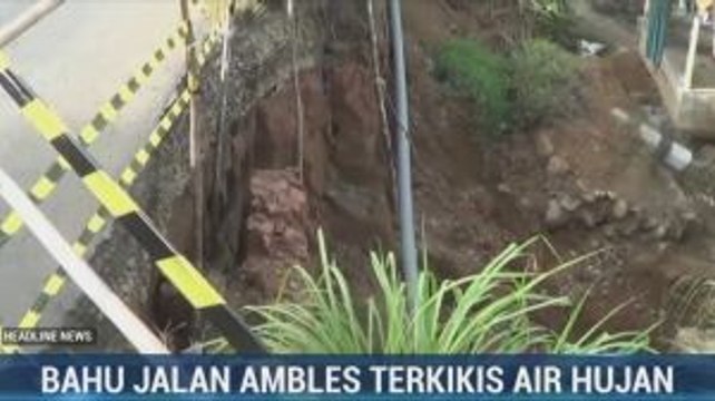 Bahu Jalan Lintas Sumatera di Lubuklinggau Ambles