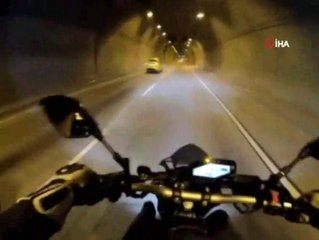 Dolmabahçe Tüneli'nde "drift" kazası kamerada