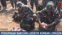 Prajurit TNI Jalan Kaki 10 Km Distribusikan Bantuan Korban Longsor Bogor