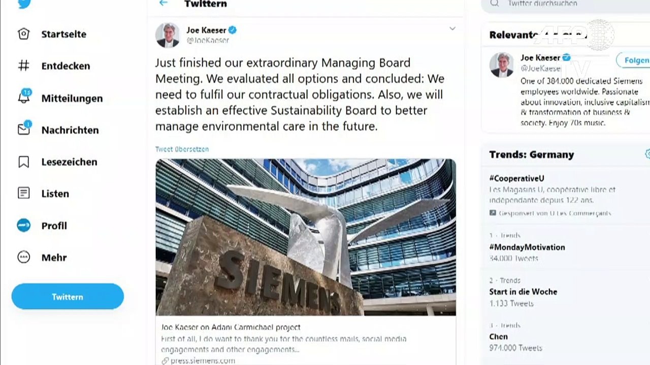 Siemens hält an Kohle-Projekt in Australien fest