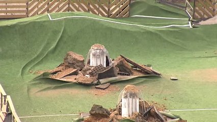 Se hunde un parque infantil sobre un parking subterráno en Santander