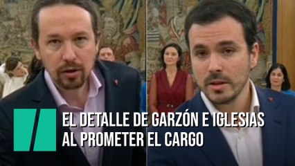 Lo que Iglesias y Garzón han llevado al prometer su cargo tiene un claro significado