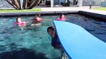 Kids Outdoor Fun Activity Swimming in the Pool with Twins Emma and Kate!