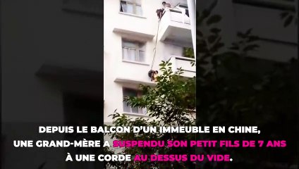 Une mamie suspend son petit fils de 7 ans à une corde pour récupérer son chat