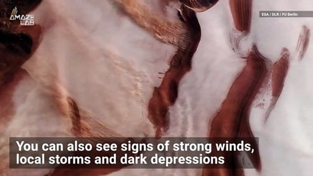 Ripples of Ice and Storms Seen at Mars' North Pole