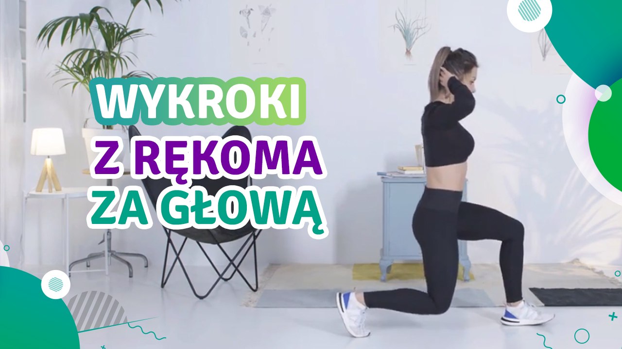 Wykroki z rękoma za głową - Jesteś Fit