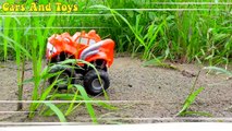 Crane Truck, Dump Truck, Excavator and Bulldozer Rescue Car Toys and Build Bridge Toys For Kids