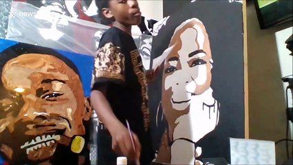 Talented 13-year-old boy born with hearing loss paints his hero, Oprah Winfrey in cool time-lapse video