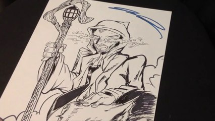 Signing "The Shepherd" Original art piece from Friday Hang Video!