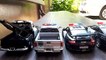 5 Police Car Moving on the Bench police car model by Kinsmart Fine Toys Cars 