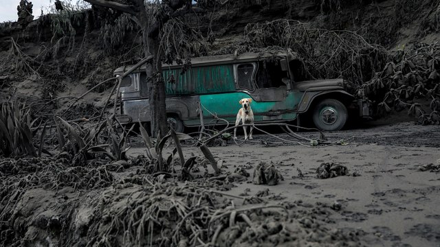 Philippine’s Taal volcano blankets surrounding towns in grey ash