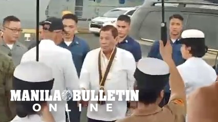 President Duterte arrives at Pier 13 in South Harbor Manila to grace the sendoff of troops