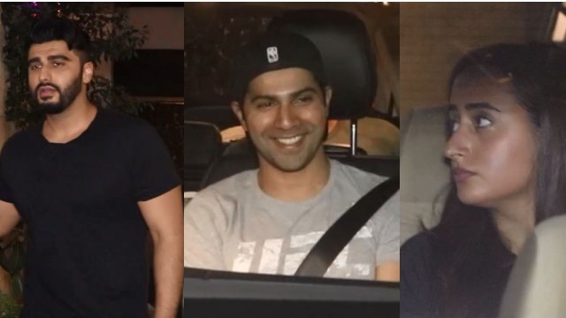 Spotted: Arjun Kapoor, Varun Dhawan with his girlfriend Natasha post workout at the Gym