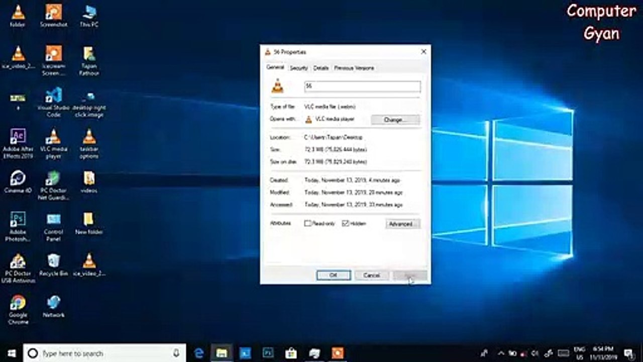 Hide and Unhide Folder (Chapter -8) | window 10 | Basic Computer Course  in Hindi