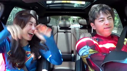 슈퍼히어로 소풍가요! Superheroes Surprise Mashu With Dancing Car Ride! - 마슈토이 Mashu ToysReview