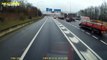 Lorry driver nearly smashes into car after driver pulls out onto M25 roundabout
