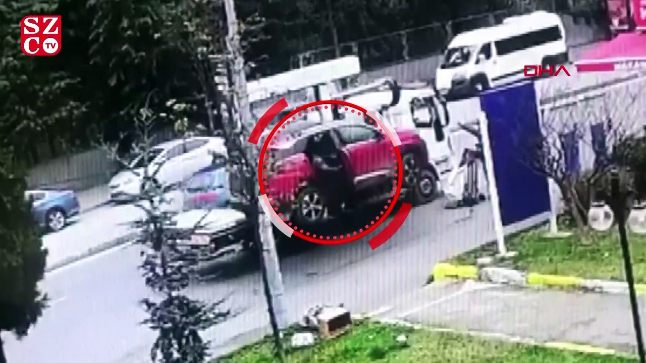 Yaşlı kadının çekicinin kaldırdığı araçtan düşme anı kamerada