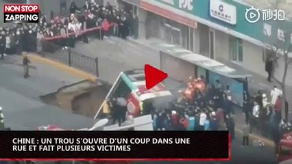 Chine : un trou s'ouvre d'un seul coup dans une rue et fait plusieurs victimes (vidéo)