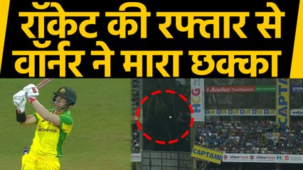 India vs Australia, 1st ODI : David Warner hits a Massive SIX in Shardul Thakur over|वनइंडिया हिंदी