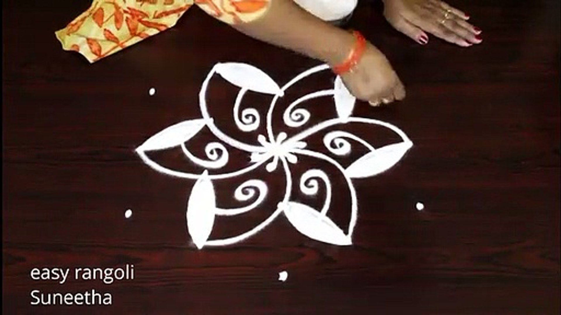 Beautiful flower kolam latest rangoli designs Simple 5 dots cute muggulu by  Suneetha - video Dailymotion