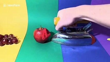 Unbelievably talented US teen creates satisfying 'fruit flattening' animation
