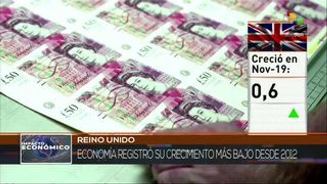 Economía de Reino Unido presenta crecimiento más bajo desde 2012