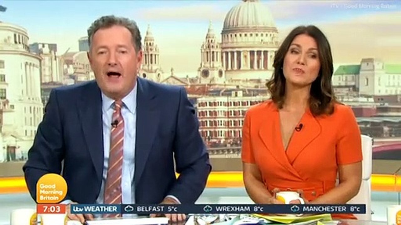 Moment Piers Morgan comments on Laura Tobin's 'sexy' leather trousers