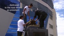 Bolivia authorities dismantle Evo Morales statue
