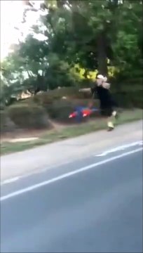 Un homme promène ses 2 perroquets en laisse