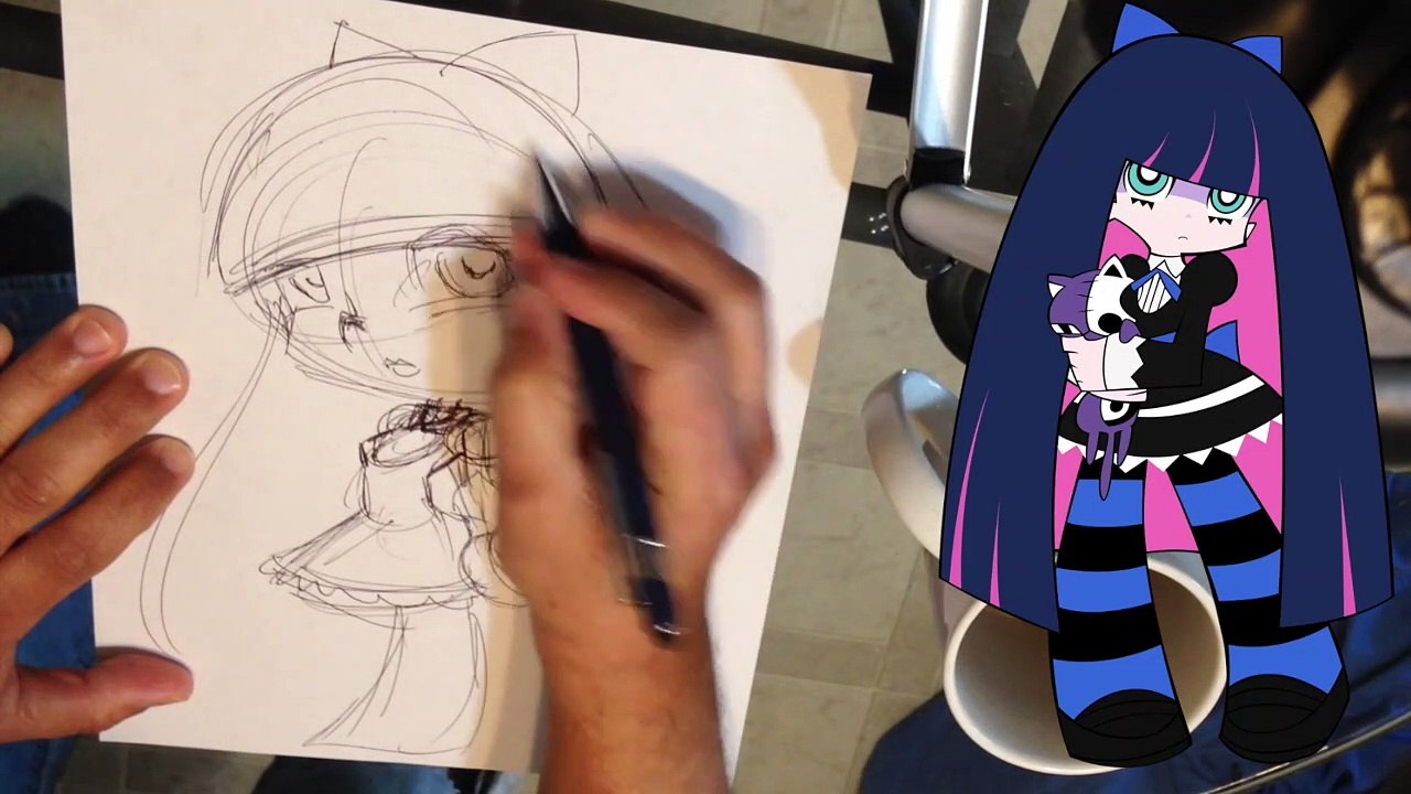 5 Minute Drawing Challenge - Anarchy Stocking from Panty and Stocking with Garterbelt (Requested)
