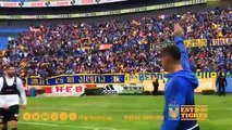 Meksika Ligi'nde Tigres forması giyen Pierre Gignac ve Eduardo Vargas, takımlarının taraftara açık antrenmanında sahanın ortasında güreştiği görüntüle