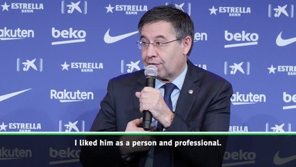 Valverde was aware of Barca's problems - Bartomeu