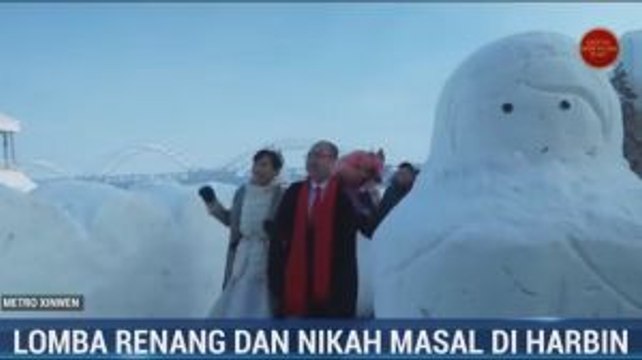 Lomba Renang dan Nikah Massal Meriahkan Festival Es Harbin