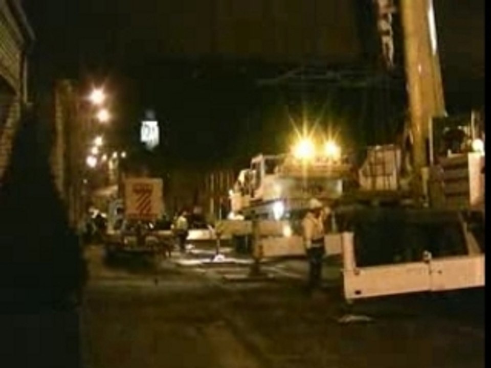 demontage du pont de la rue de Landrecies