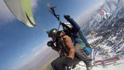 Ergan Dağı kayakçıların ve paraşütçülerin vazgeçilmezi haline geldi