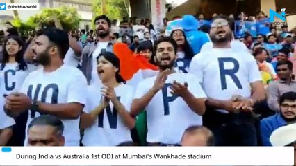 Watch: Protest against CAA, NRC  during India Vs Australia 1st ODI at Wankhede