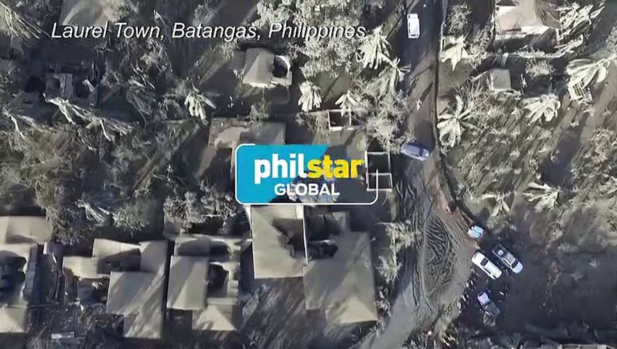 Taal volcano covers houses and streets in ash