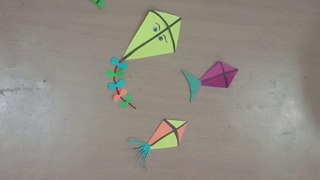 Mini Kites in 2 minutes Craft | How to make miniature Kites for Makar Sankranti