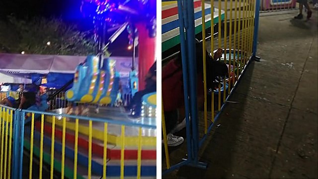 Une nacelle de manège se détache