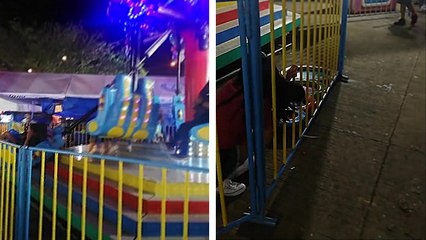 Une nacelle de manège se détache