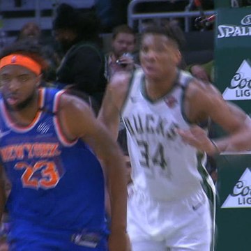 Giannis with monster block on Barrett