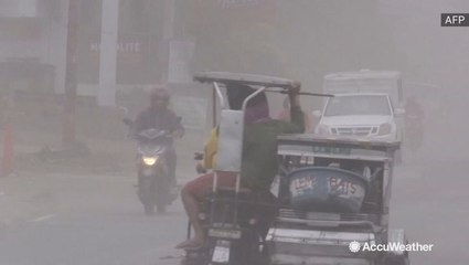 Visibility reduced as volcanic dust and ash fill the air