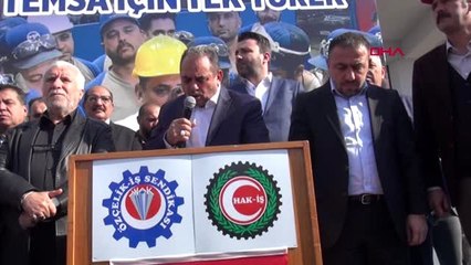 Temsa işçileri üretimin başlaması için eylem yaptı