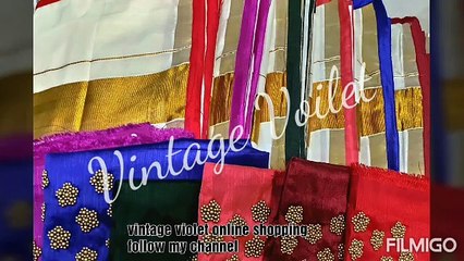 Vintage violet designer saree collection