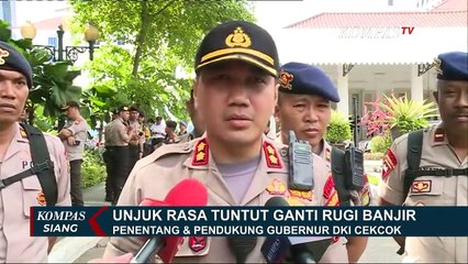 Penentang dan Pendukung Anies Cekcok Saat Demo di Balai Kota Jakarta